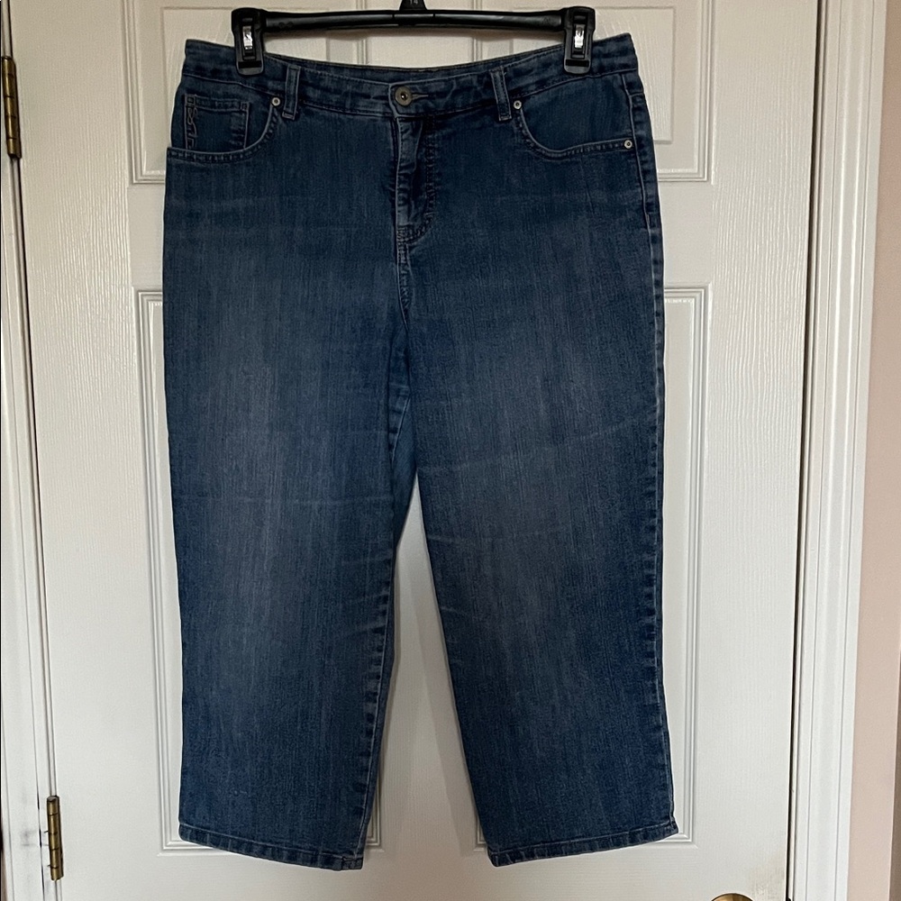Style & Co Women's Curvy Capri Jeans - Blue - Size 14